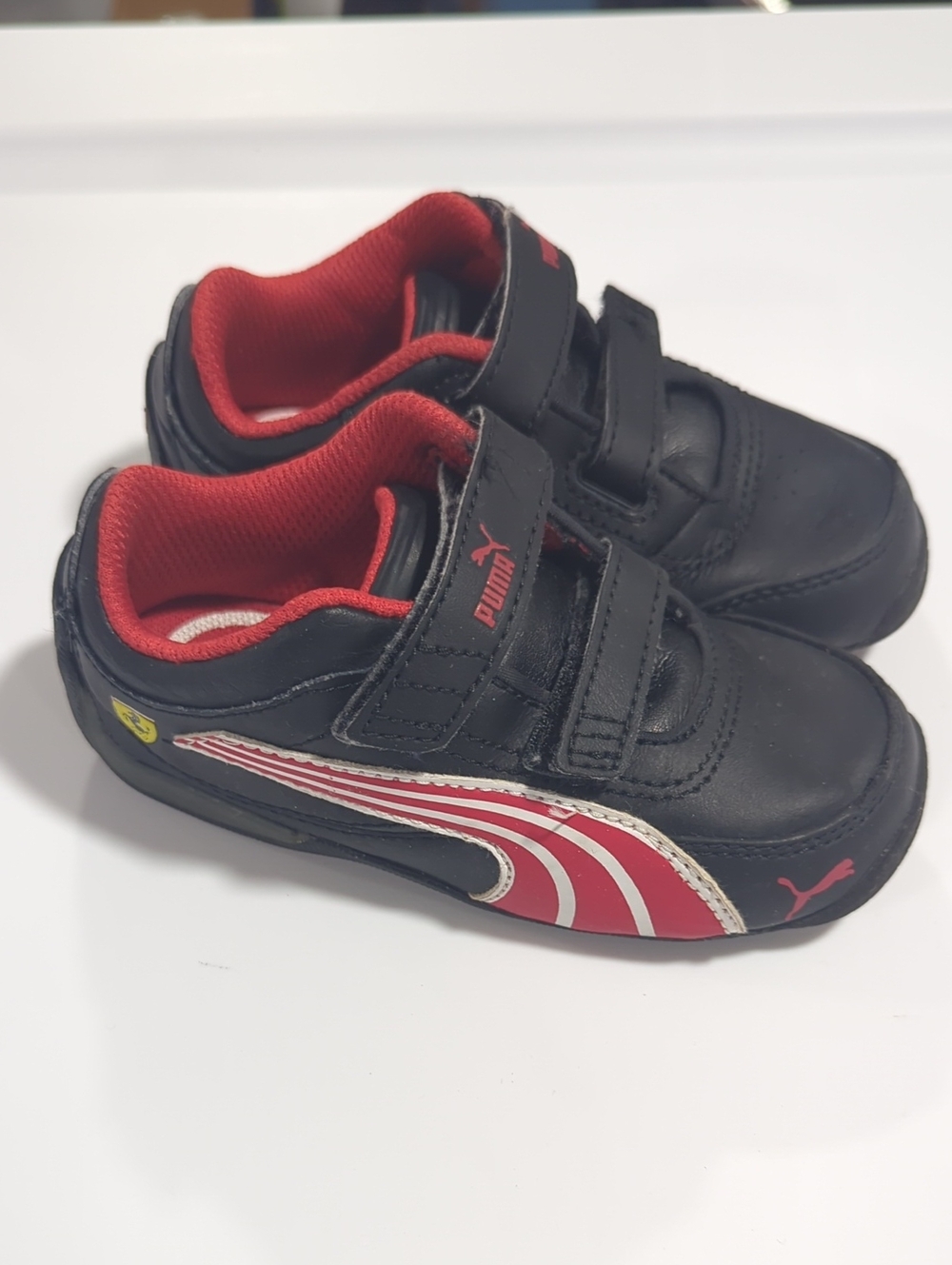 Puma Kids Black and Red Velcro Sneaker